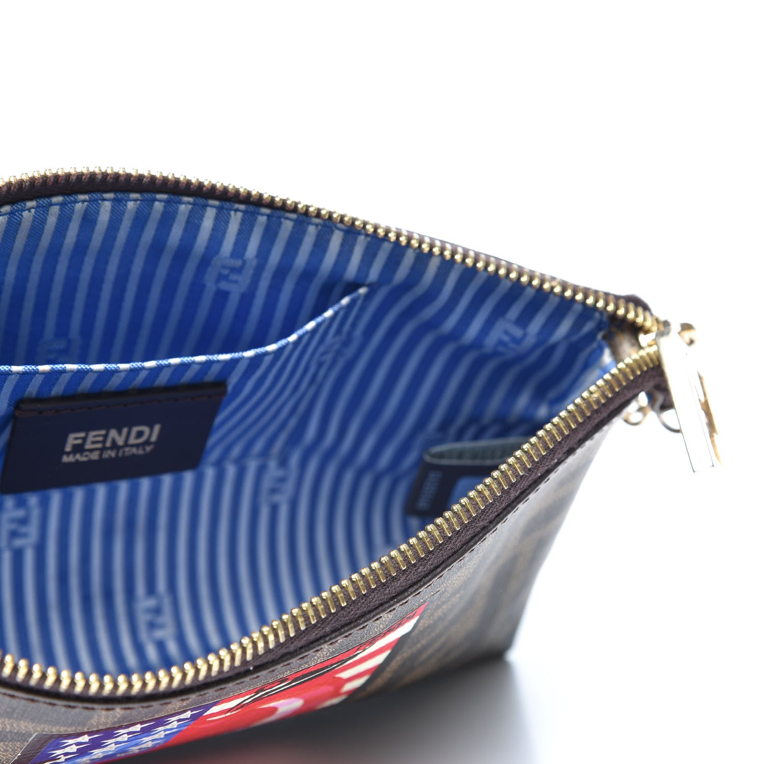 Fendi Zucca Spalmati American Flag Pochette Tobacco 4 of 9