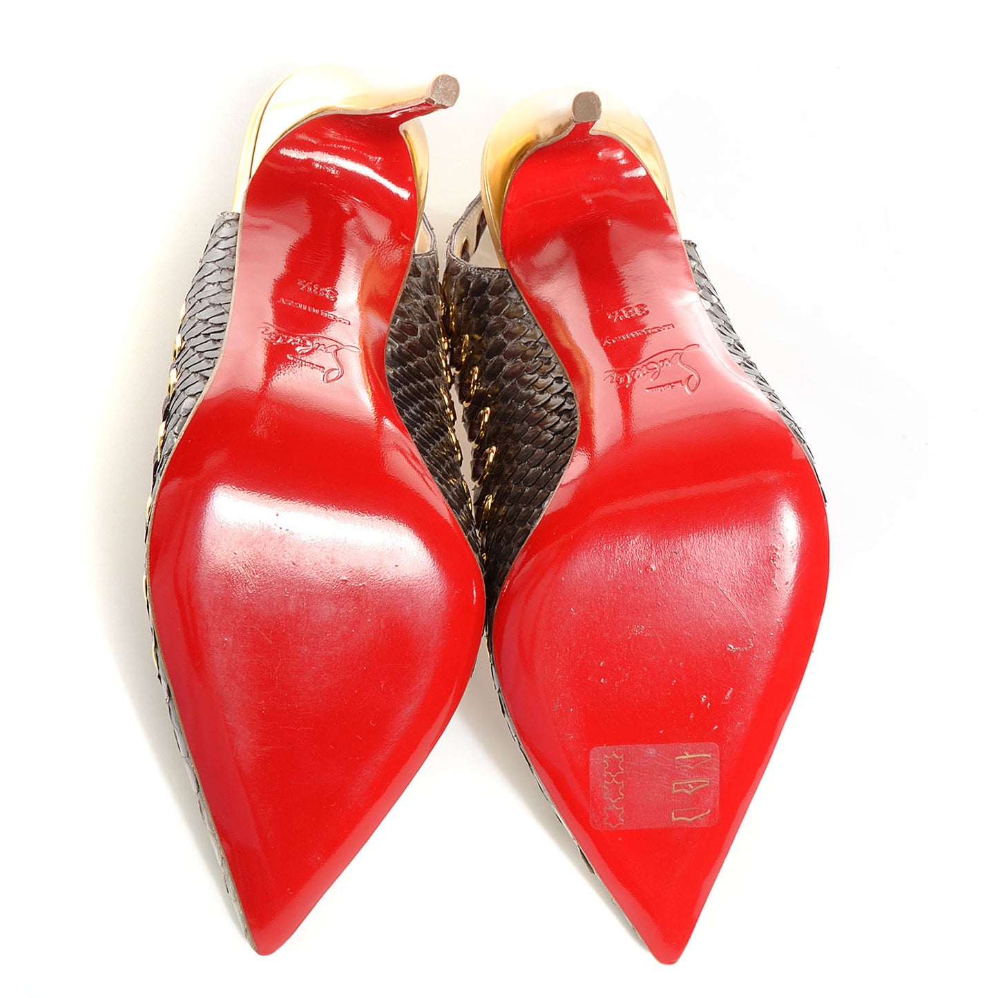 Snakeskin Ostri 100 Slingback Pumps 38.5 Natural