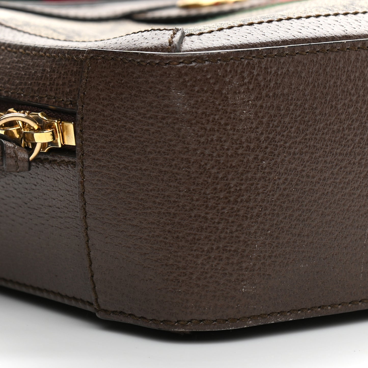 GG Supreme Monogram Web Small Ophidia Top Handle Shoulder Bag Brown
