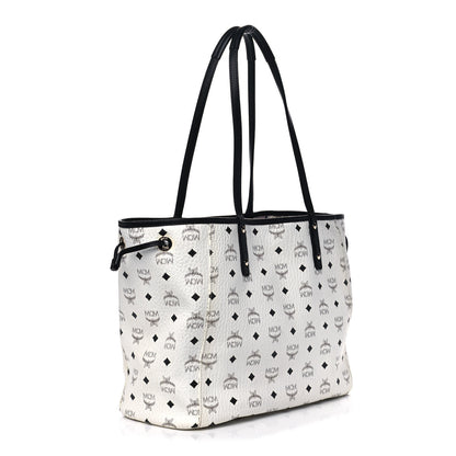 MCM Visetos Medium Project Reversible Shopper Tote White 2 of 12