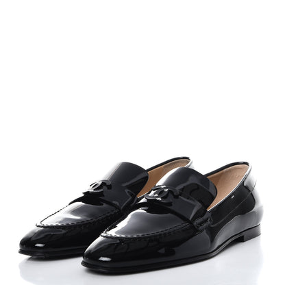 Chanel Patent Calfskin CC Loafers 36 Black 3 of 10