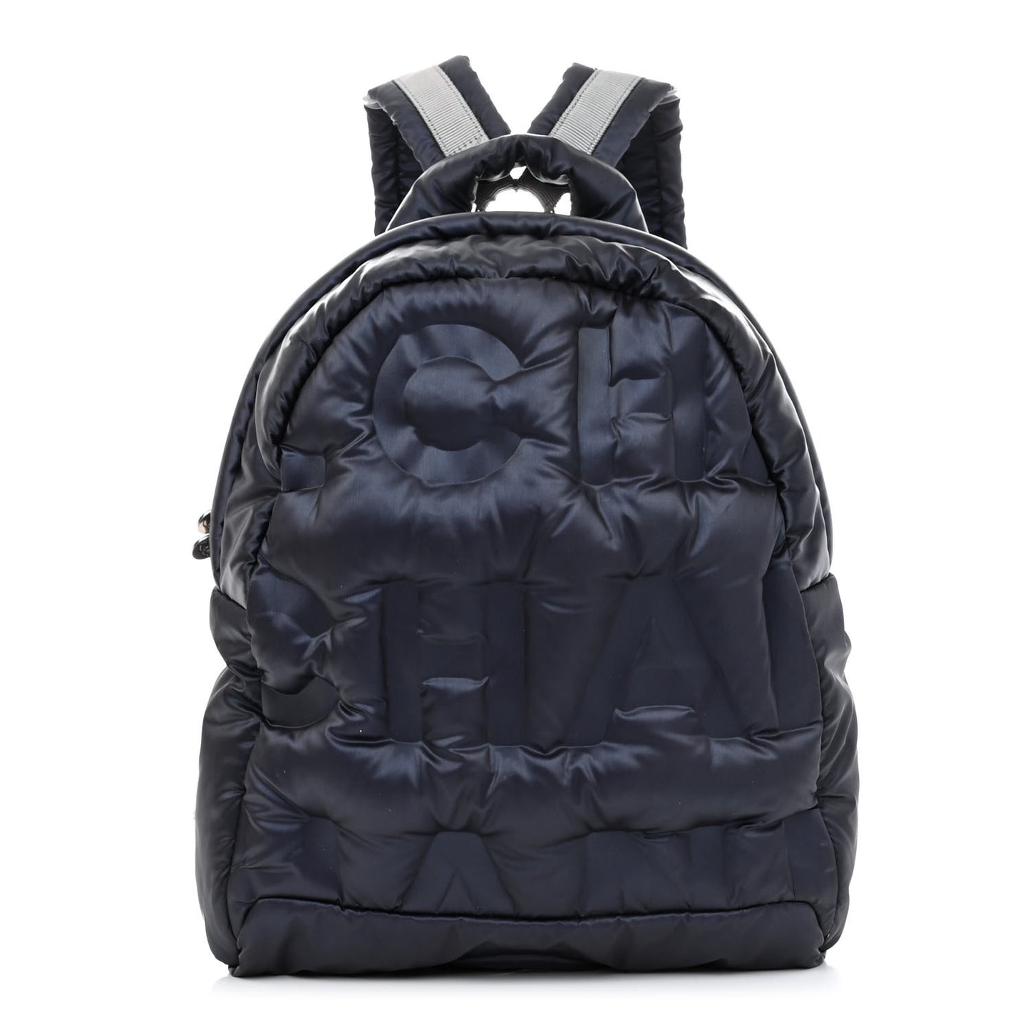 Nylon Embossed Small Doudoune Backpack Navy