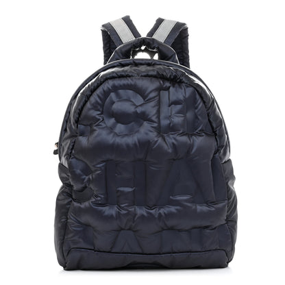 Chanel Nylon Embossed Small Doudoune Backpack Navy 1 of 9