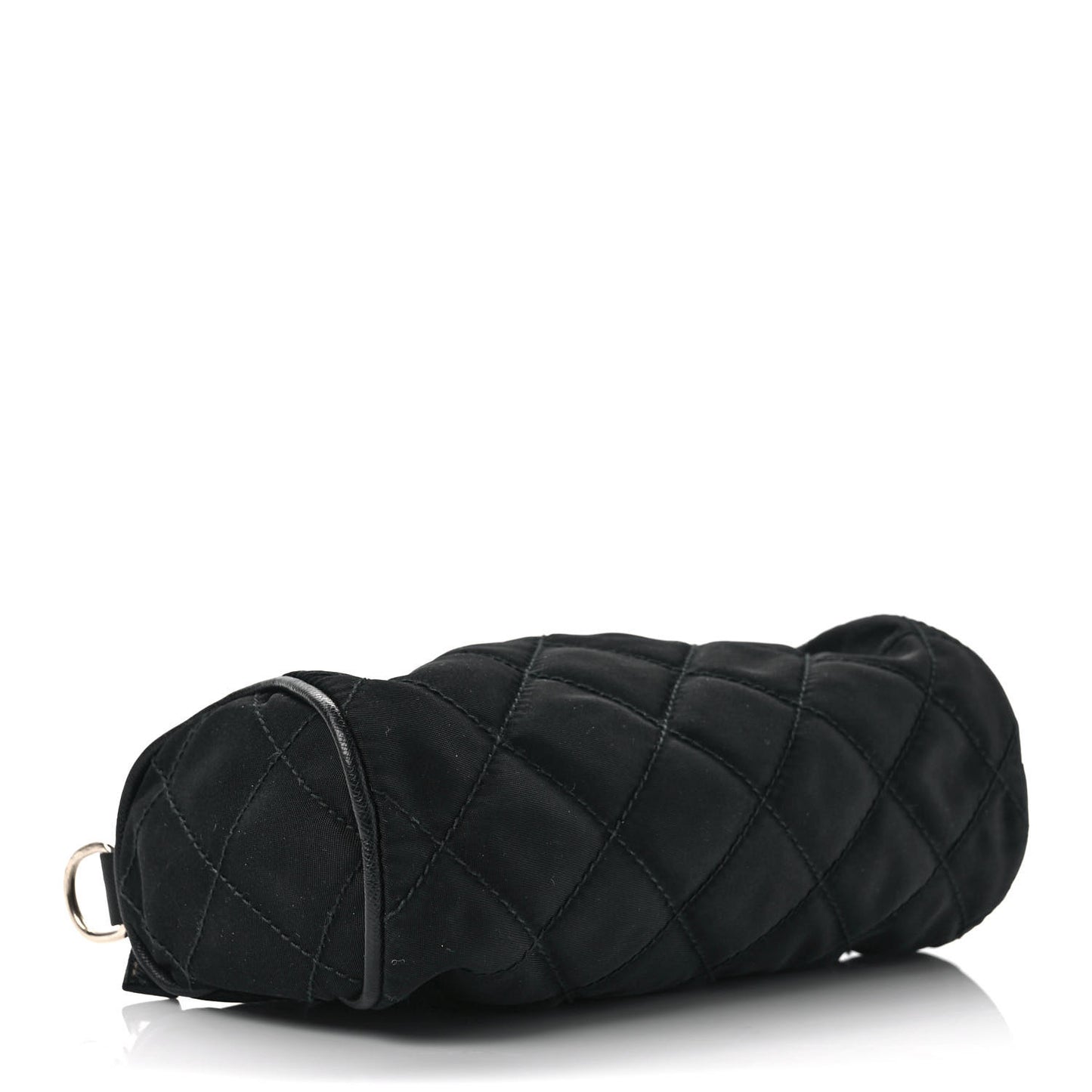 Tessuto Nylon Saffiano Impunturato Quilted Barrel Pochette Black