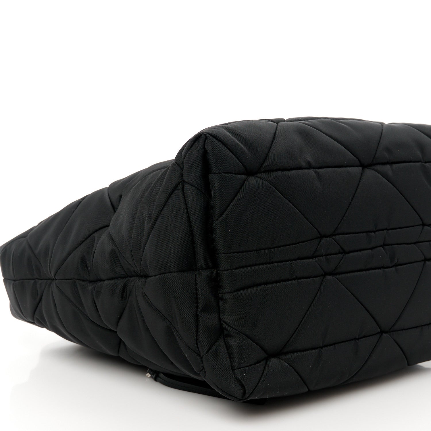 Prada Re-Nylon Nappa Triangle Quilted Padded Small Double Handled Zip Tote Black 10 of 11