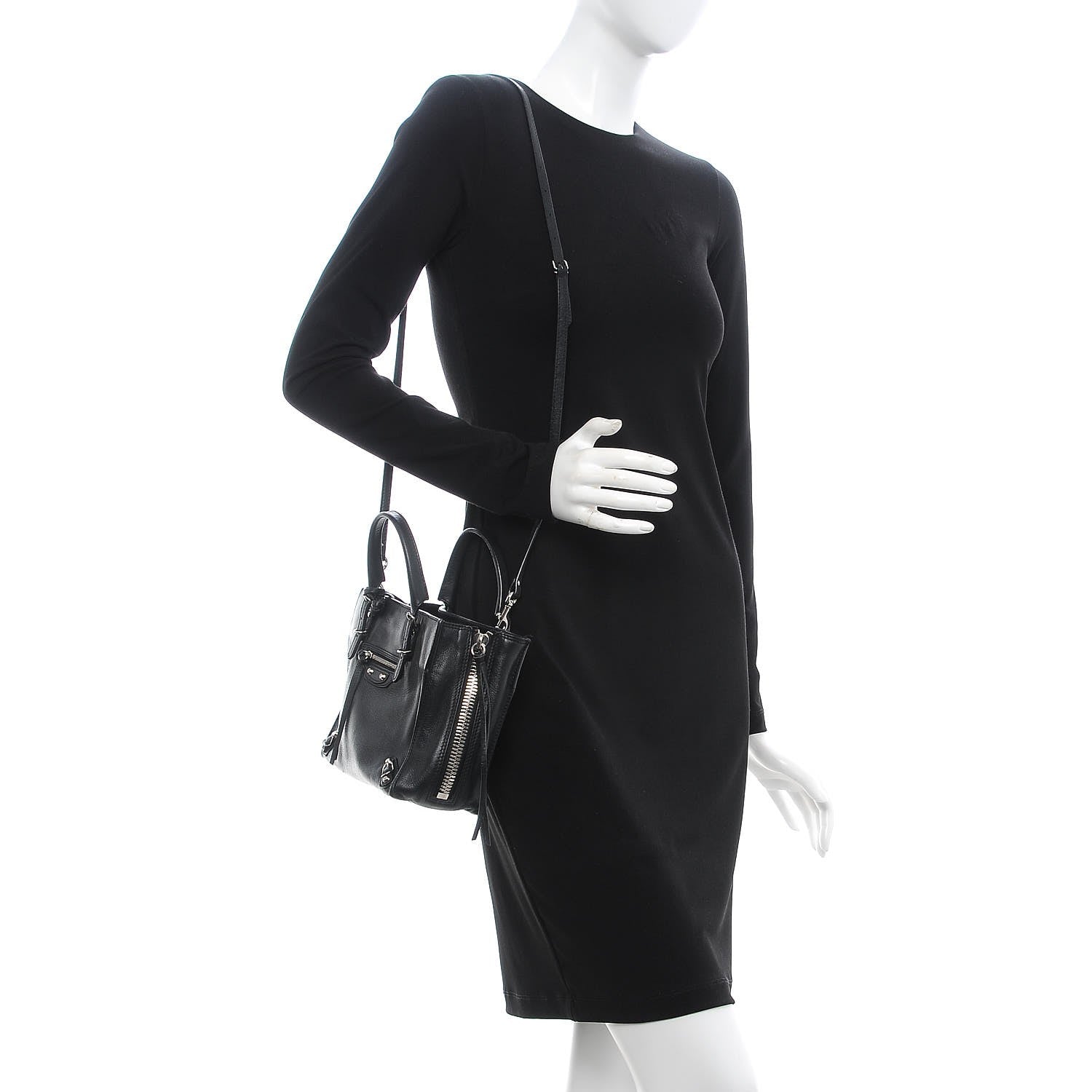 Balenciaga Calfskin Papier Mini A4 Zip Around Tote Black 3 of 17
