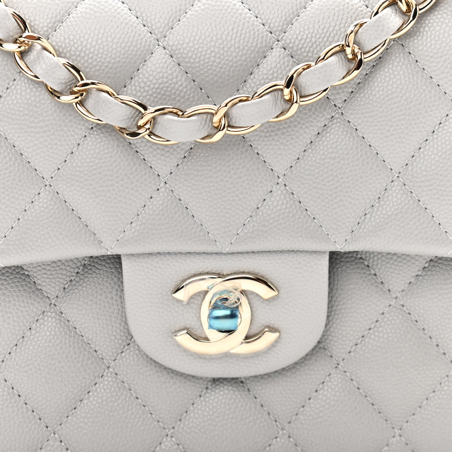 Chanel Caviar Quilted Small Double Flap Grey 8 of 11