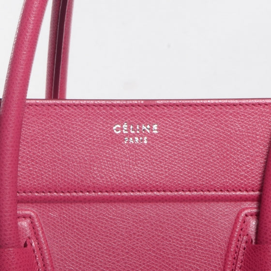 Grained Calfskin Medium Phantom Luggage Fuchsia