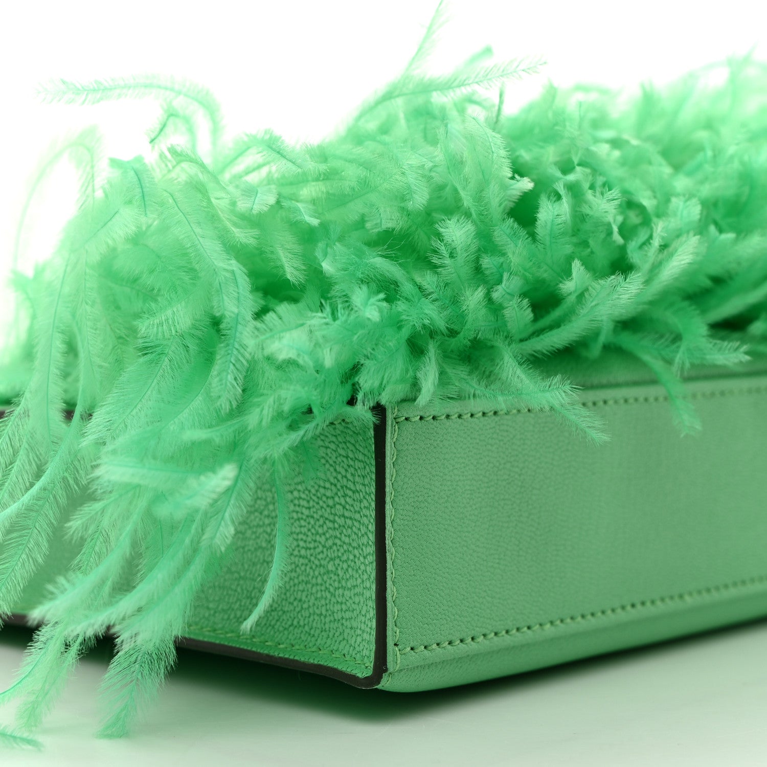 Hermes Chevre Ostrich Feather Kelly Elan Vert Comics 9 of 11