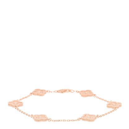 Van Cleef & Arpels 18K Rose Gold 6 Motifs Sweet Alhambra Bracelet 1 of 4
