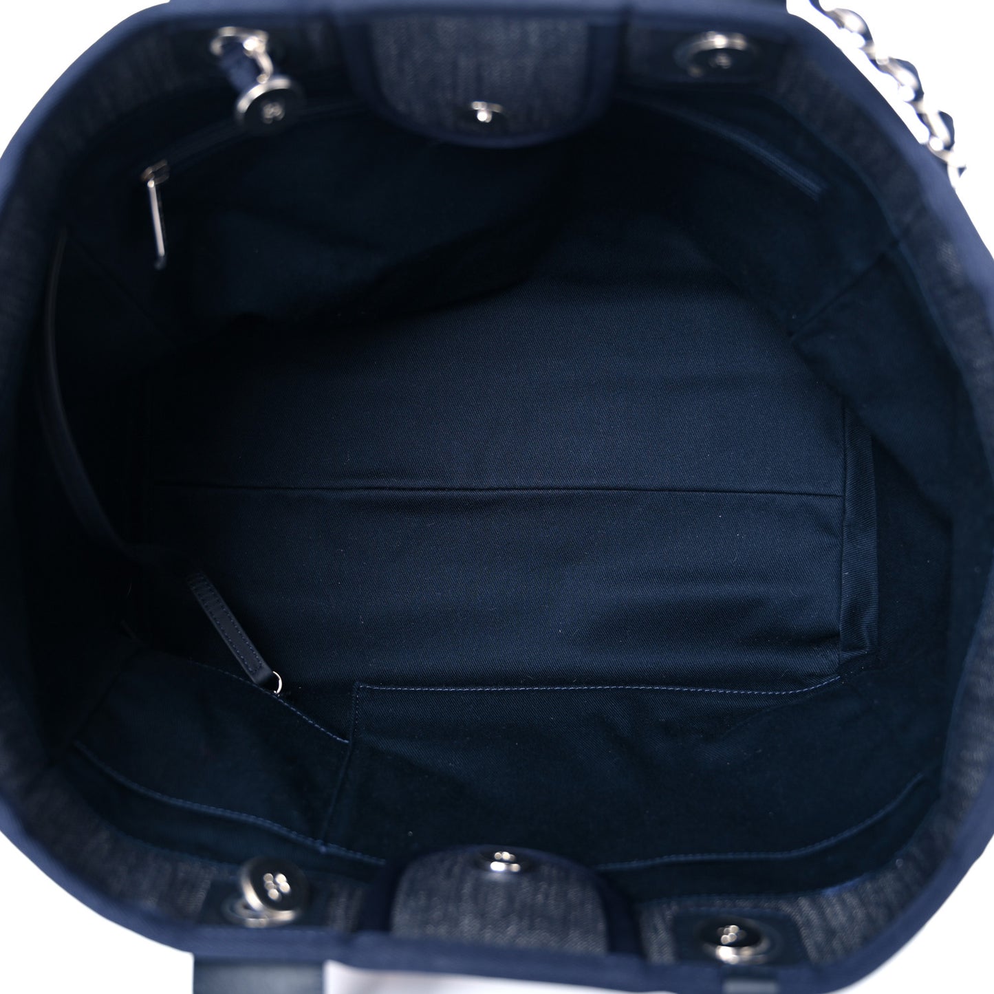 Denim Medium Deauville Tote Blue Orange