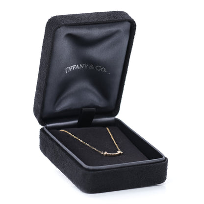 Tiffany 18K Yellow Gold Diamond Mini T Smile Pendant Necklace 6 of 6