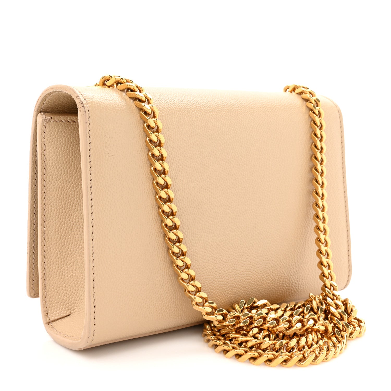 Saint Laurent Grain De Poudre Small Monogram Kate Satchel Dark Beige 2 of 16