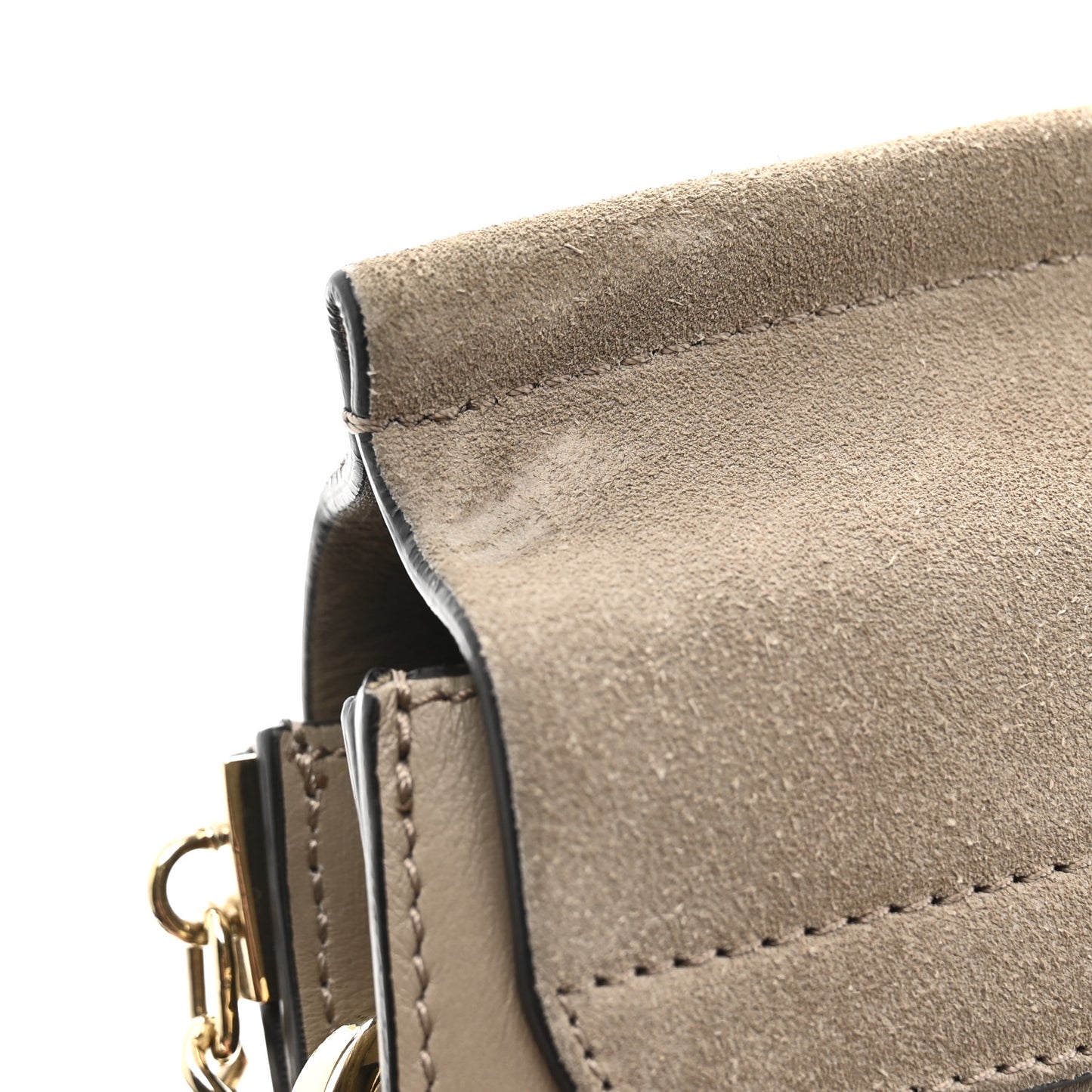 Calfskin Suede Medium Faye Shoulder Bag Motty Grey