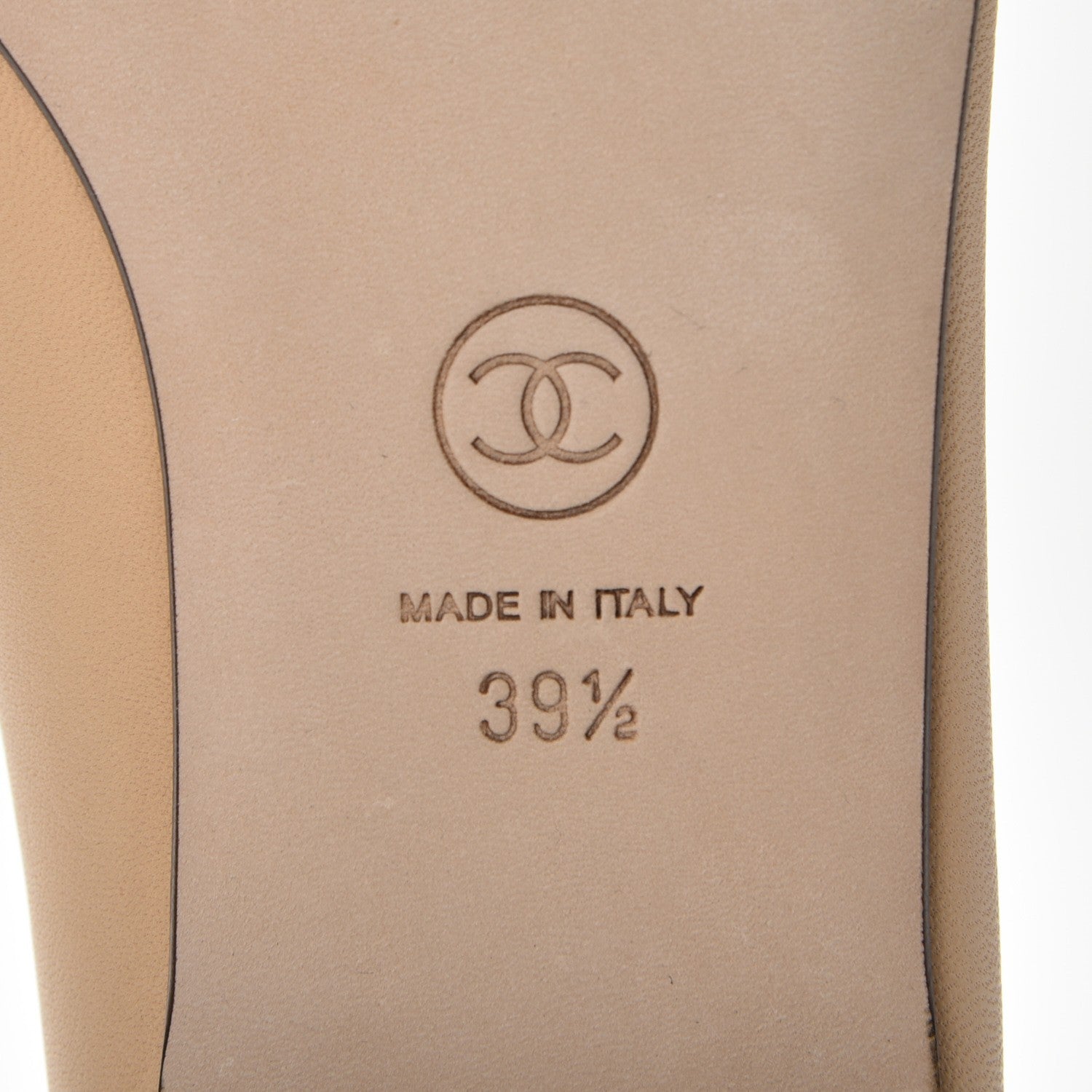 Chanel Lambskin Cap Toe Ballerina Flats 39.5 Beige Black 6 of 11