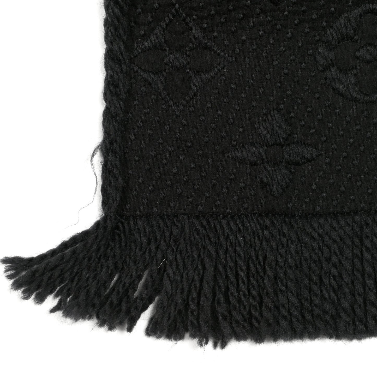 Wool Silk Logomania Scarf Charcoal Grey