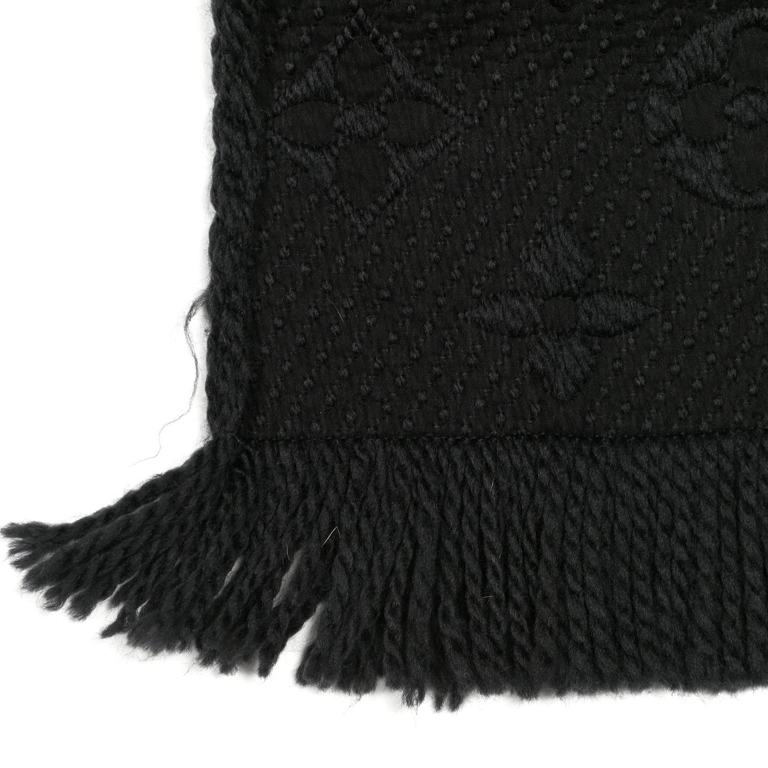 Louis Vuitton Wool Silk Logomania Scarf Charcoal Grey 3 of 4