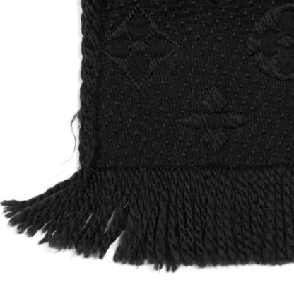 Louis Vuitton Wool Silk Logomania Scarf Charcoal Grey 3 of 4