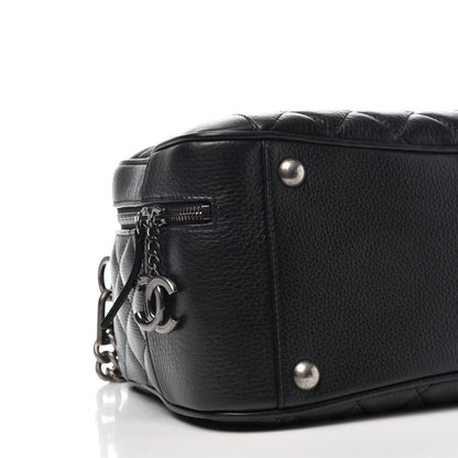 Chanel Calfskin Quilted Medium Airlines Round Trip Bowling Bag Black 6 of 8