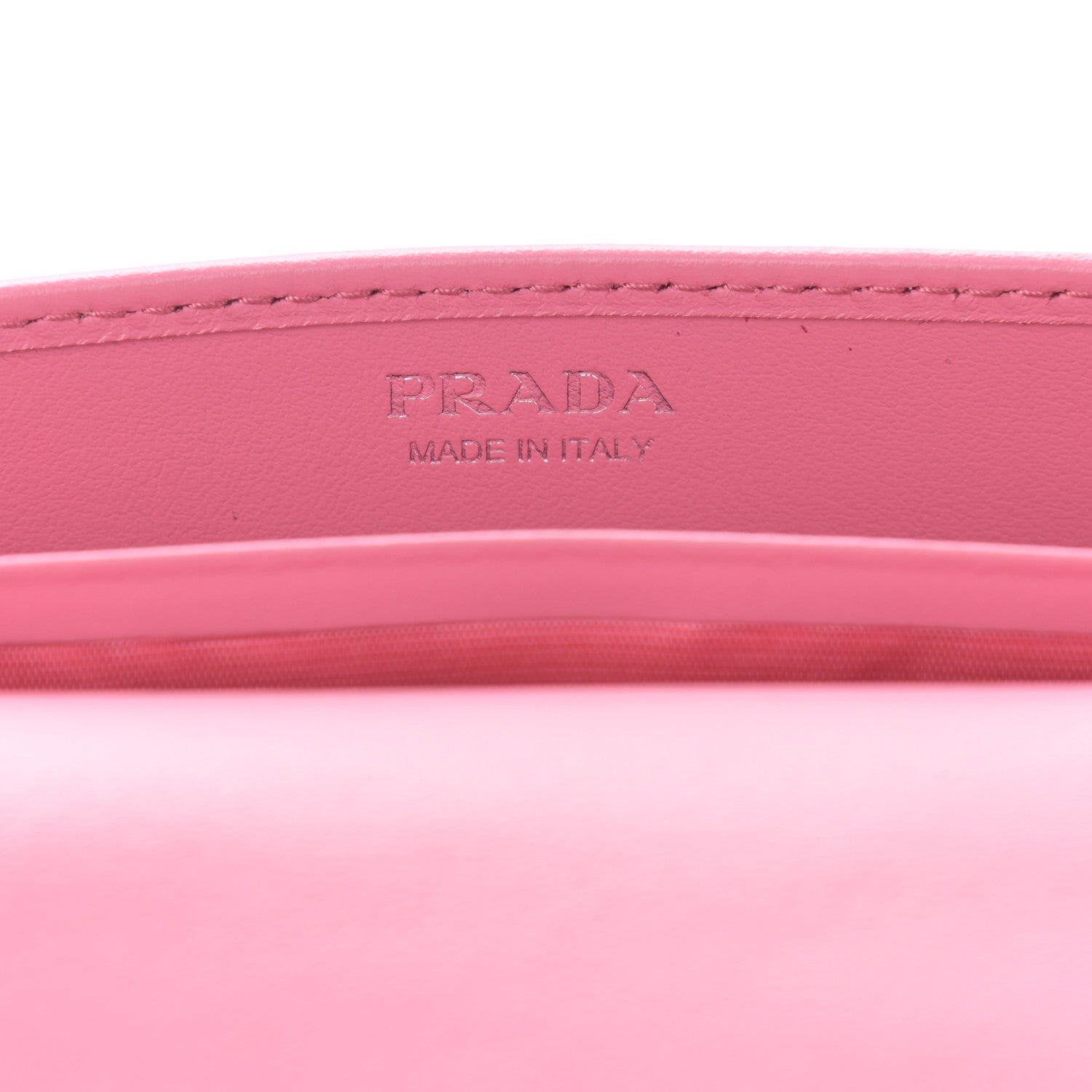 Prada Soft Calfskin Impunture Diagramme Chain Wallet Begonia 6 of 11