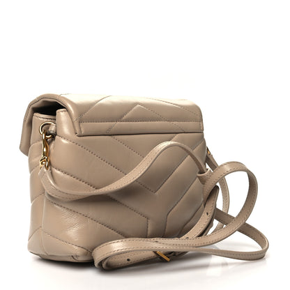 Saint Laurent Calfskin Y Quilted Monogram Toy Loulou Crossbody Bag Nude Powder 2 of 11