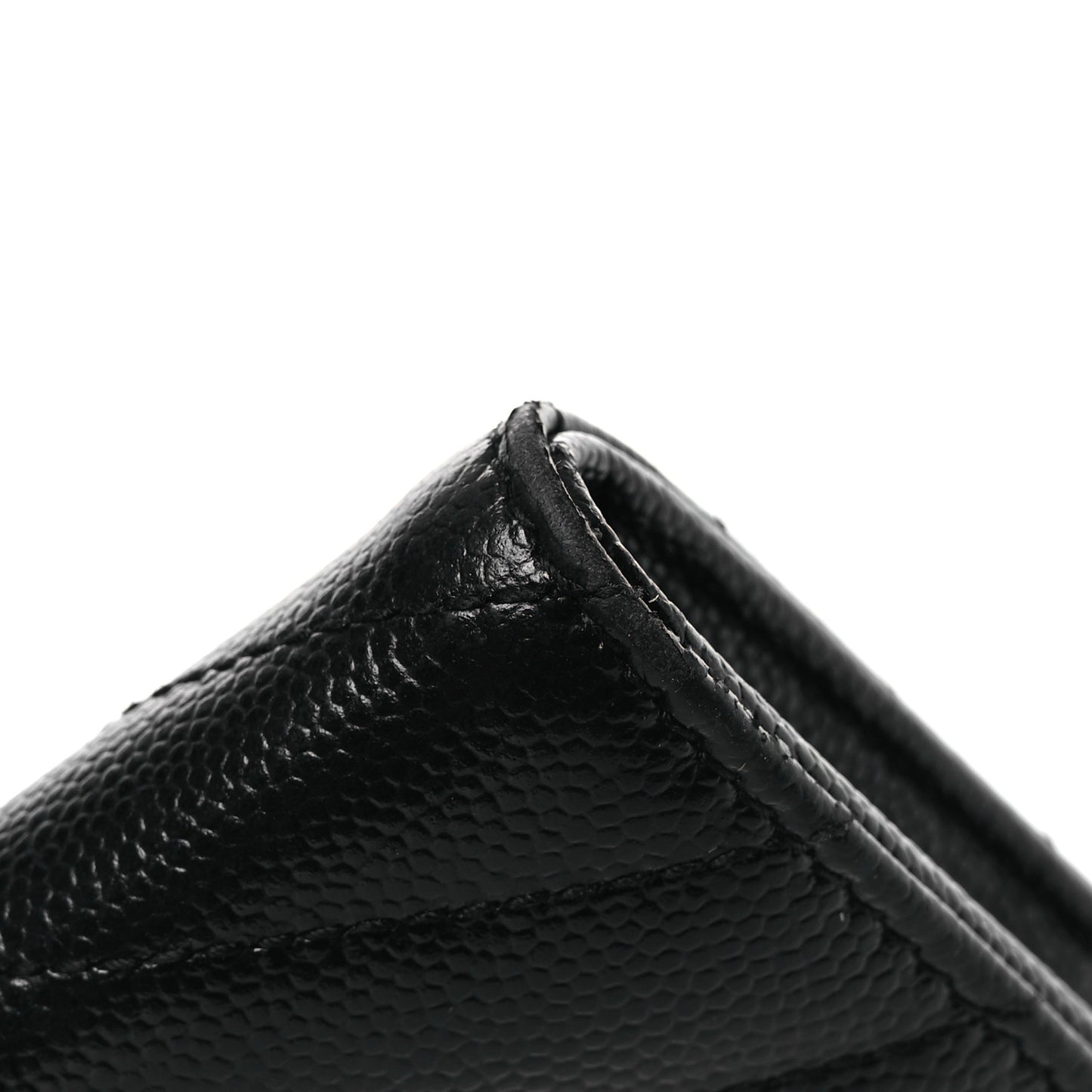 Grain De Poudre Matelasse Chevron Monogram Flap Wallet Black