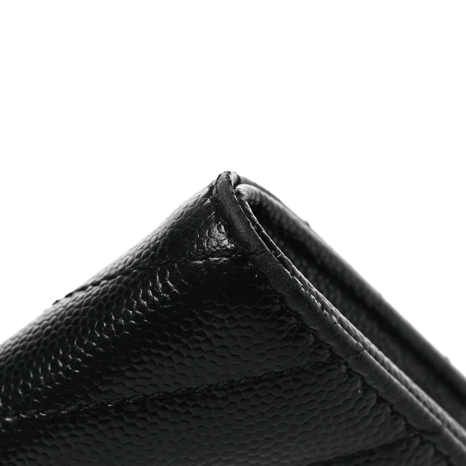 Saint Laurent Grain De Poudre Matelasse Chevron Monogram Flap Wallet Black 16 of 16