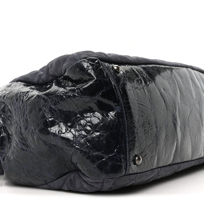 Chanel Iridescent Calfskin Quilted Large In The Mix Tote Navy 9 of 10