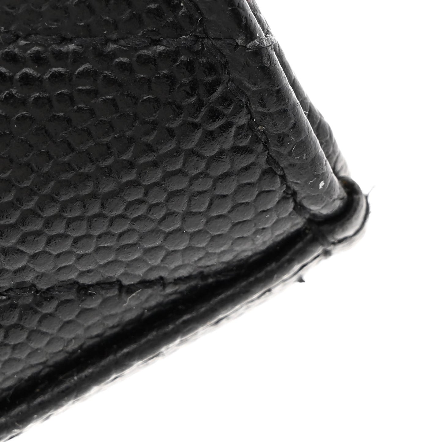 Grain De Poudre Matelasse Chevron Monogram Chain Wallet Black