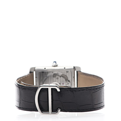 Cartier Stainless Steel Alligator 34mm Tank MC Automatic Watch Black 3 of 7