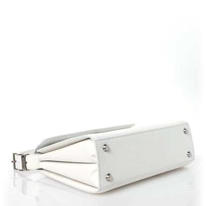 Balenciaga Patent Calfskin Lizard Embossed Medium Ghost Shoulder Bag Optic White 4 of 14