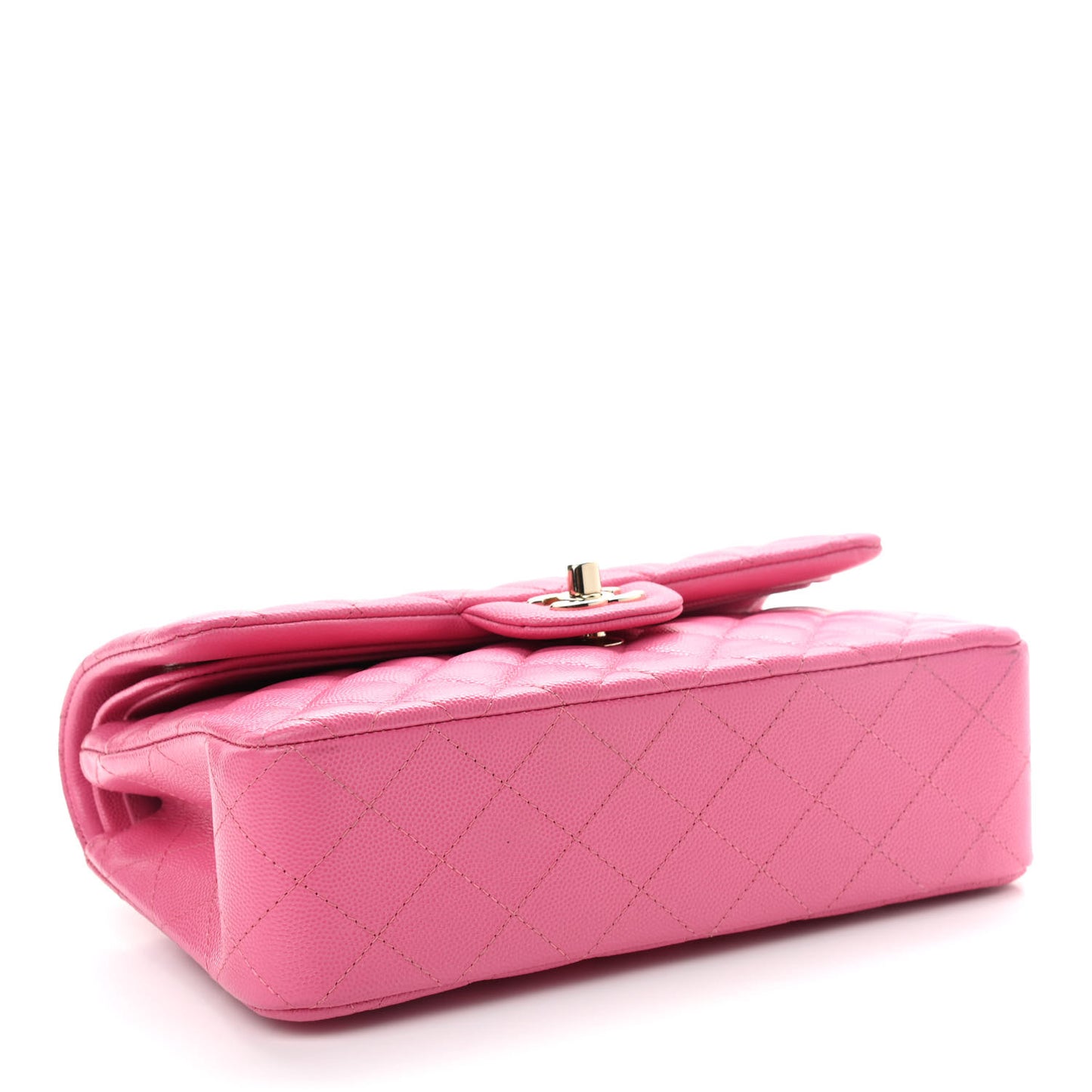 Caviar Quilted Small Double Flap Pink