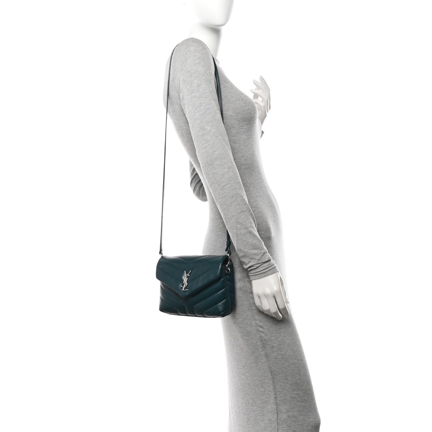 Calfskin Y Quilted Monogram Toy Loulou Satchel Dark Turquoise
