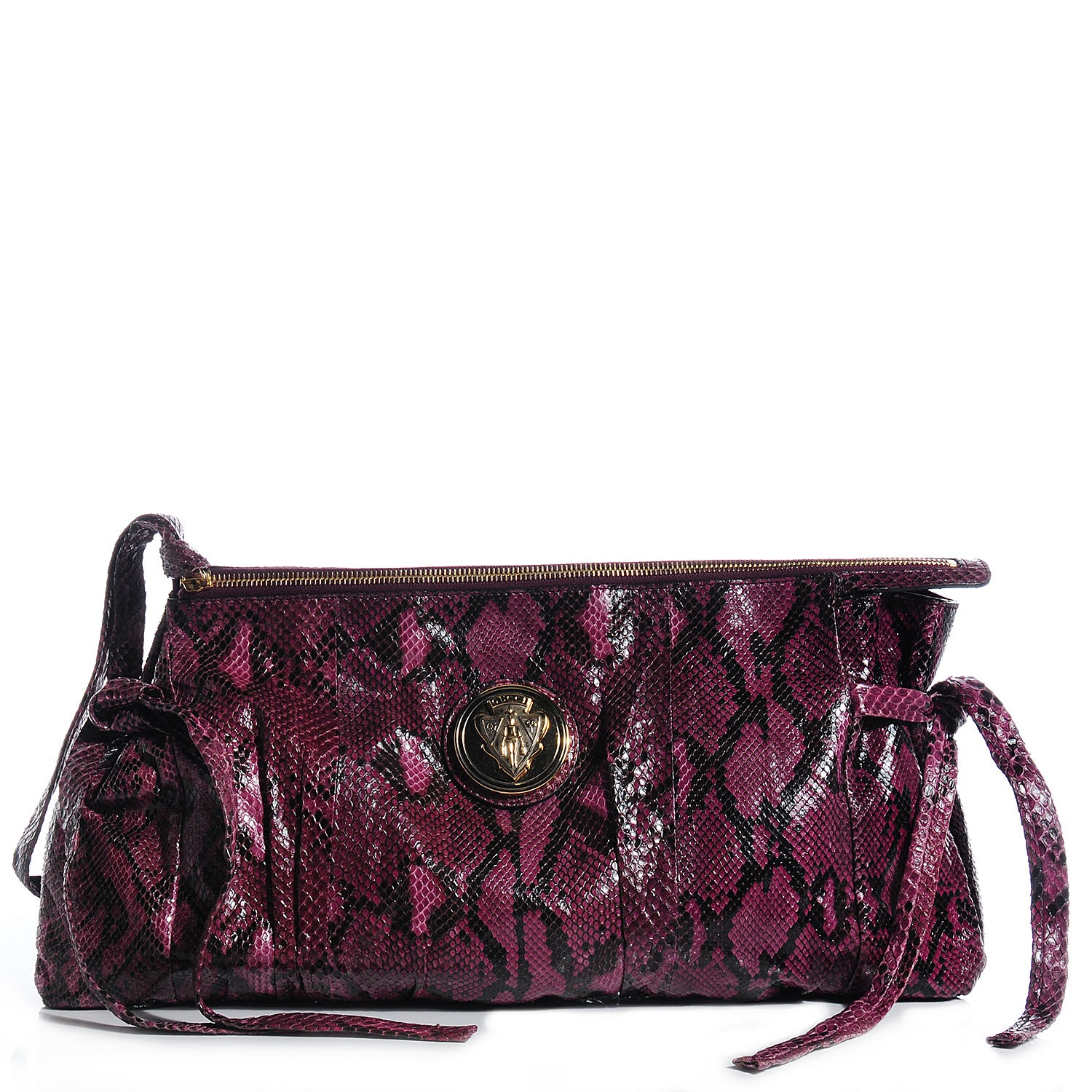 Gucci Python Large Hysteria Clutch Purple 1 of 8
