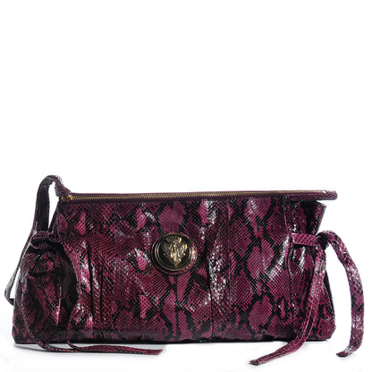 Gucci Python Large Hysteria Clutch Purple 1 of 8