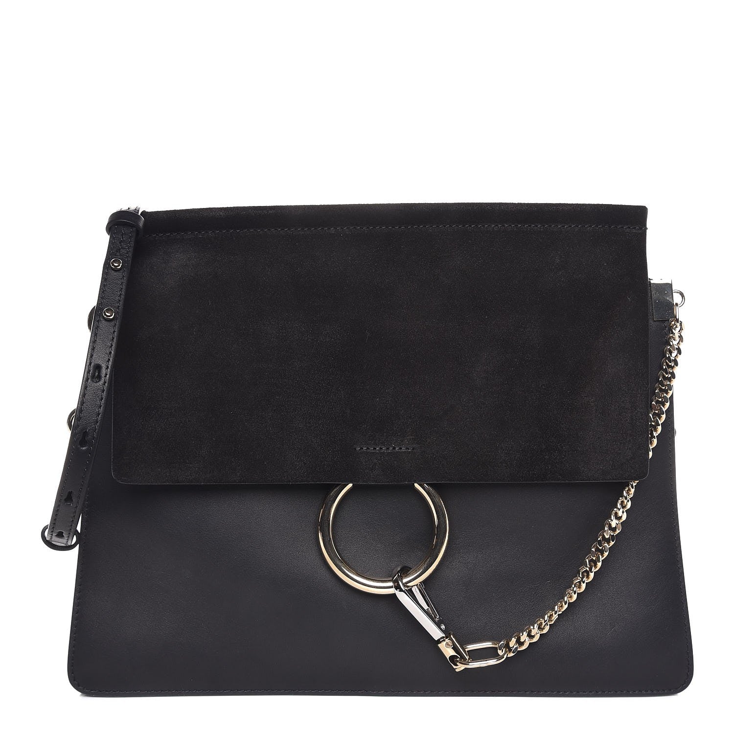 Chloe Suede Calfskin Medium Faye Shoulder Bag Black 1 of 7