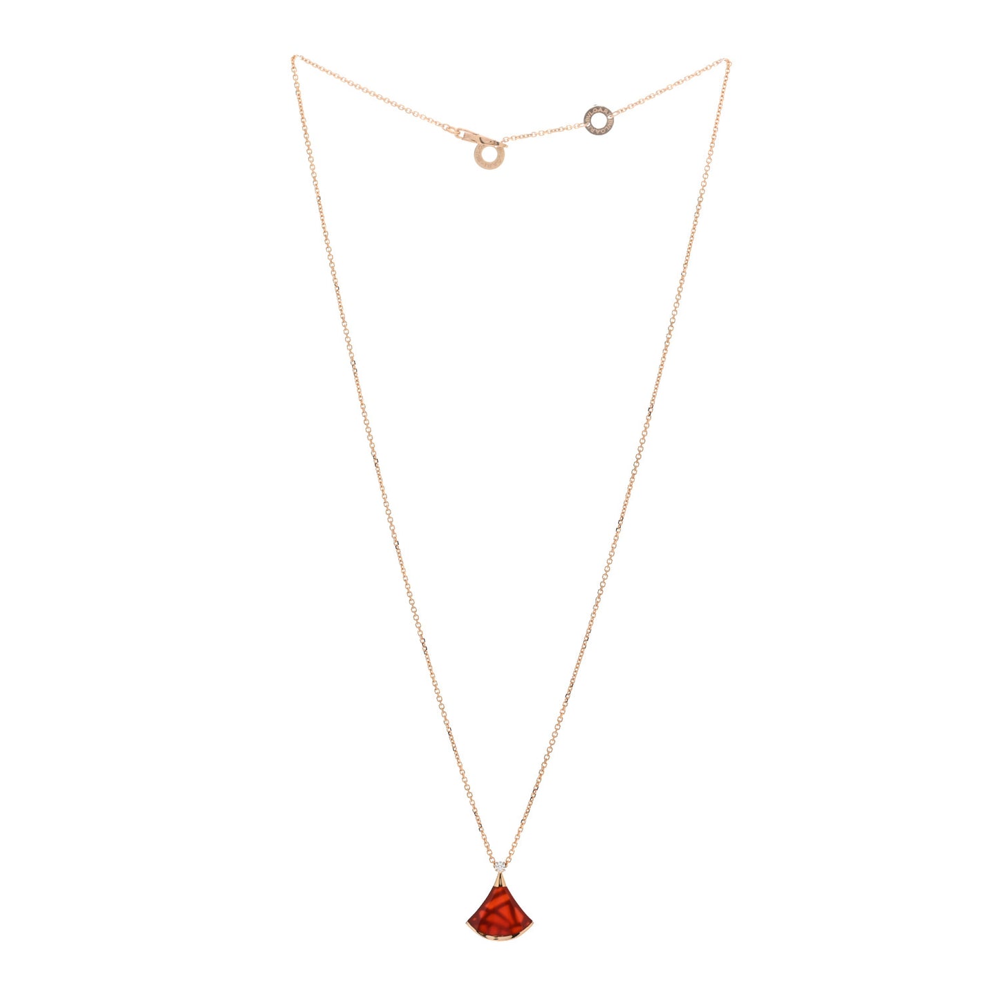 18K Rose Gold Diamond Carnelian Divas' Dream Pendant Necklace