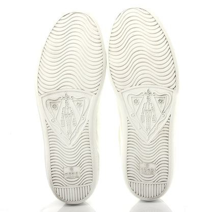 Gucci Calfskin Interlocking G Perforated Womens Ace Sneakers 39 White Grey Sky 6 of 11