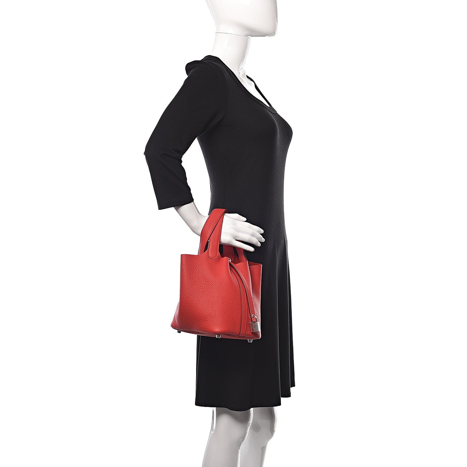Hermes Taurillon Clemence Picotin Lock 18 PM Rouge De Coeur 2 of 12