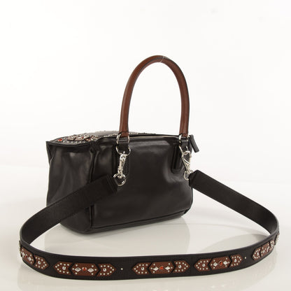 Givenchy Calfskin Small Studded Pandora Black Brown 3 of 9