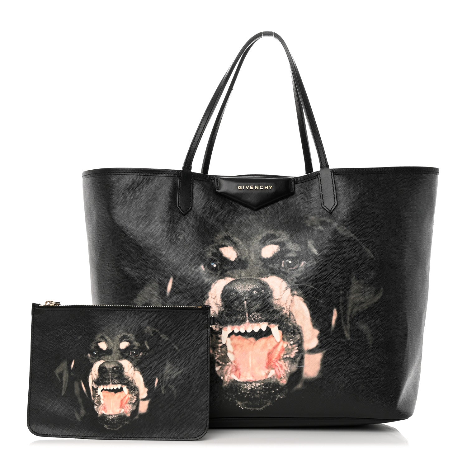 Givenchy Textured Coated Canvas Rottweiler Print Large Antigona Tote Black 1 of 25