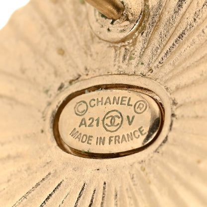 Chanel Resin CC Round Earrings Gold Black 4 of 4