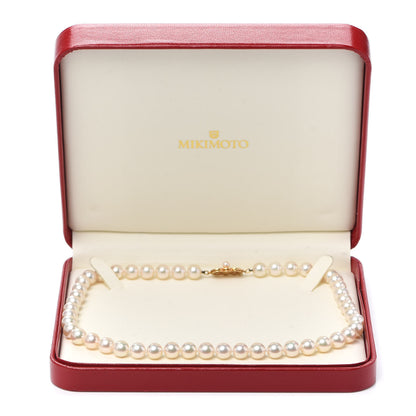 Mikimoto 18K Yellow Gold Akoya Pearl 7.5-8mm Strand Necklace 6 of 6