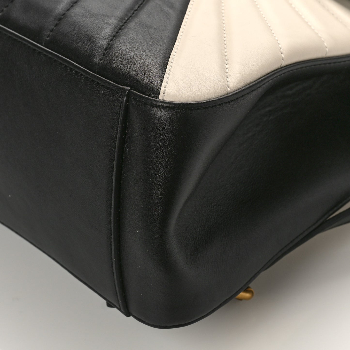 Calfskin Bamboo Trapuntata Queen Margaret Backpack Mystic White Black