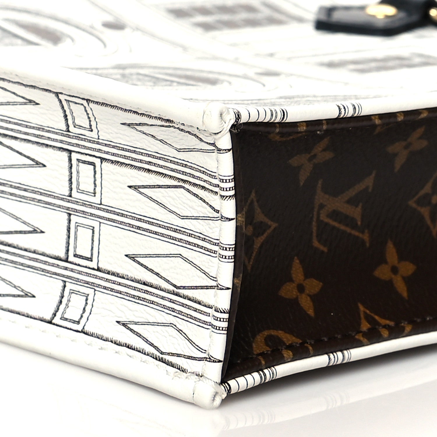 Louis Vuitton X FORNASETTI Calfskin Architettura Petit Sac Plat Black White 8 of 8