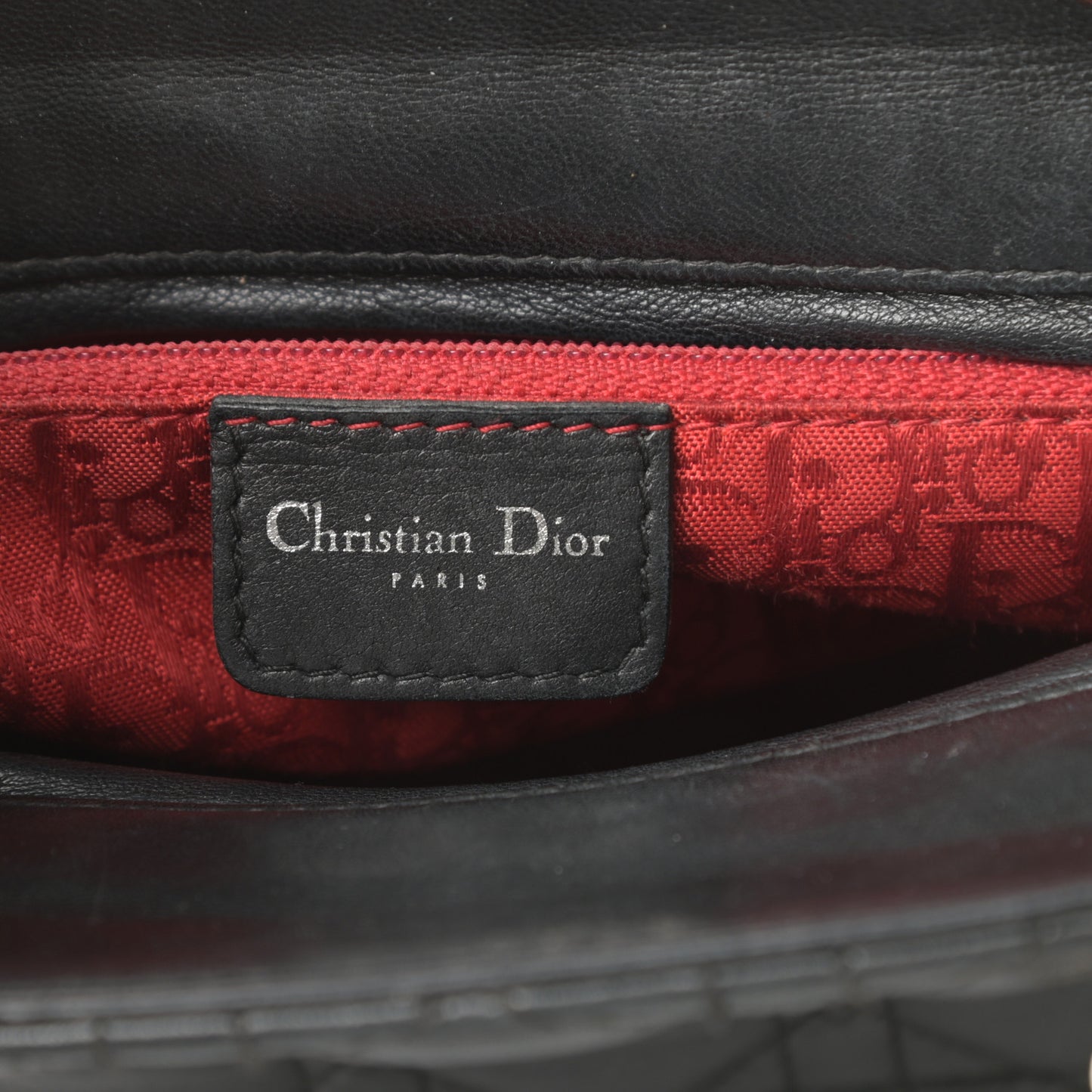 Lambskin Cannage Medium Lady Dior Black