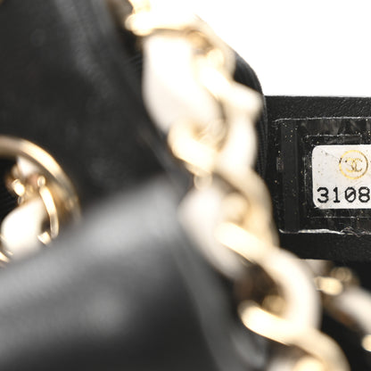 Chanel Lambskin Entwined Chain Bucket Bag Black 7 of 10