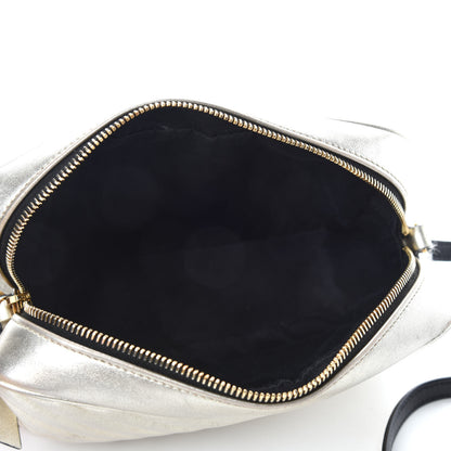 Saint Laurent Metallic Calfskin Matelasse Monogram Lou Camera Bag Platino 5 of 11