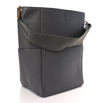 Celine Soft Grained Calfskin Sangle Bucket Bag Grey 3 of 10