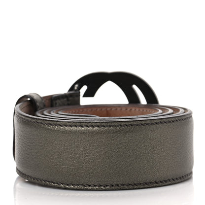 Gucci Metallic Calfskin Interlocking G 40mm Belt 100 40 Pewter 4 of 6